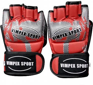 

Перчатки для единоборств Vimpex Sport ММА 6060 размер XL красный/серый