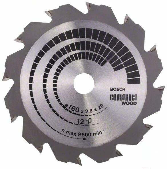 

Диск пильный Bosch 2.608.640.630, Диск пильный Bosch 160-20(16) Construct Wood 12зуб. 2.608.640.630