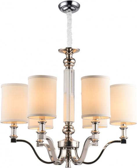 

Люстра подвесная NEWPORT D62*H60/160 сm Е14 6*60W Nickel Clear crystal Shade beige, Подвесная люстра NEWPORT D62*H60/160 сm Е14 6*60W 3146/C Nickel Clear crystal Shade beige