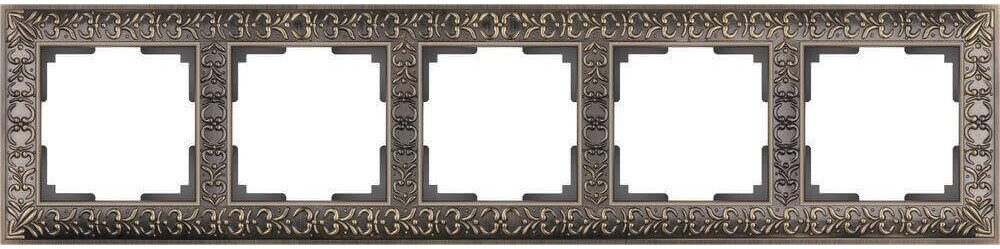 

Рамка для выключателя и розетки Werkel Antik 5 постов WL07-Frame-05 бронза [a030758], Рамка Werkel Antik 5 постов WL07-Frame-05 a030758 бронза