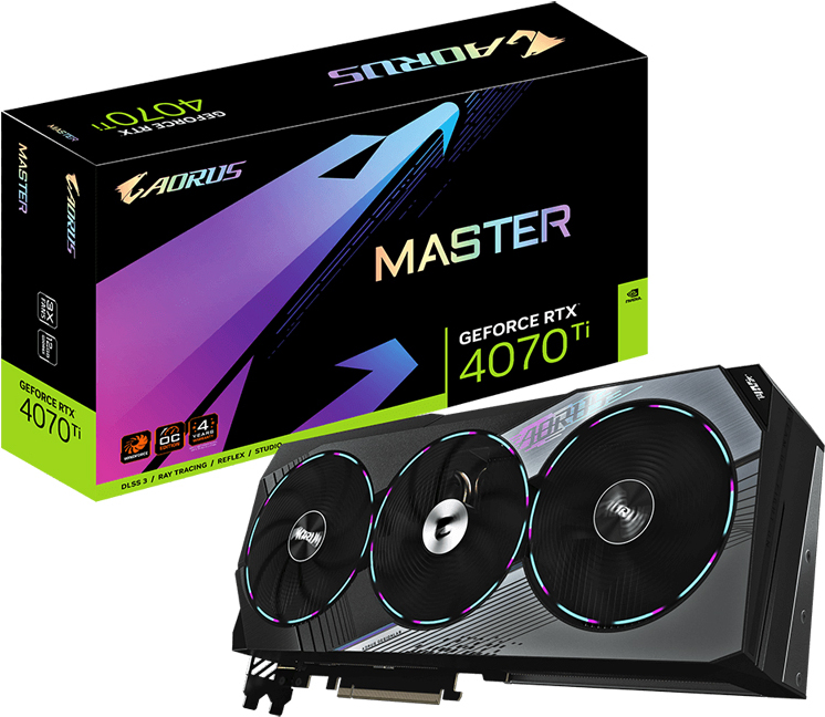 

Видеокарта Gigabyte RTX 4070 Ti AORUS MASTER 12G retail (GV-N407TAORUS M-12GD)