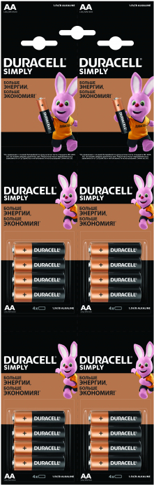 

Батарейки Duracell Alkaline AAx16шт (LR6/MN1500)