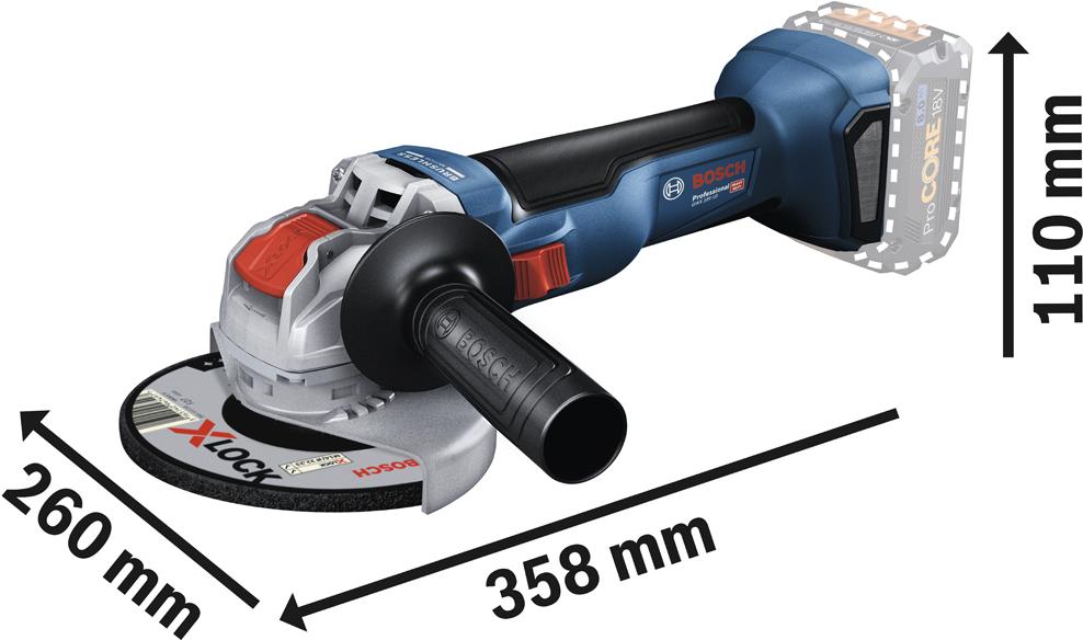 

Угловая шлифмашина Bosch GWX 18V-10 [0.601.7B0.100], GWX 18V-10