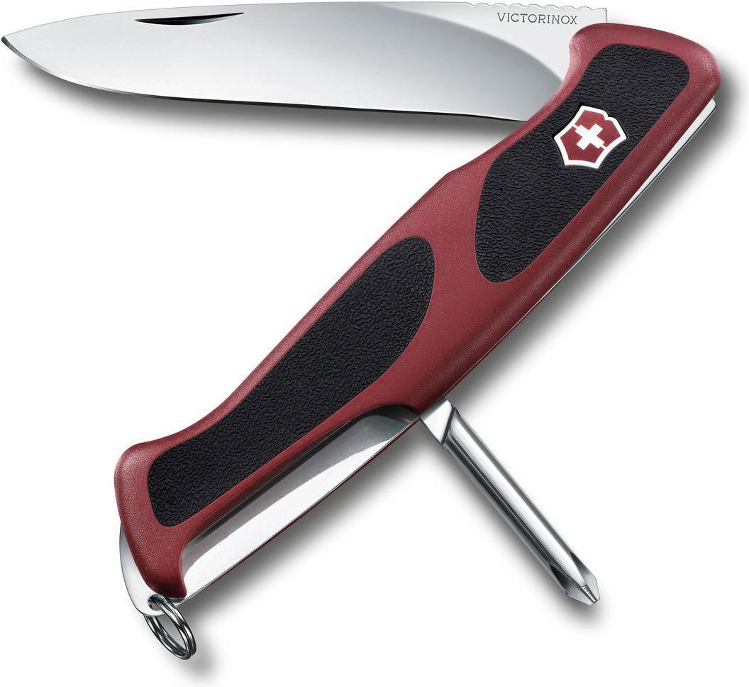 

Туристический нож Victorinox RangerGrip 53 5 функций карт. коробка красный/черный [0.9623.C], RangerGrip 53 5 функций карт. коробка