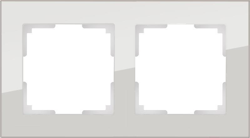 

Рамка для выключателя и розетки Werkel Favorit 2 поста WL01-Frame-02 дымчатый/стекло [a030786], Favorit 2 поста WL01-Frame-02