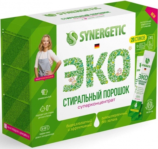 

Стиральный порошок Synergetic 20х25г