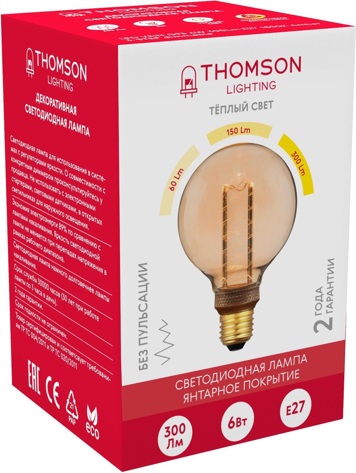 

Светодиодная лампа Thomson LED VEIN G95 6W 300Lm E27 [TH-B2414], LED VEIN G95 6W 300Lm E27