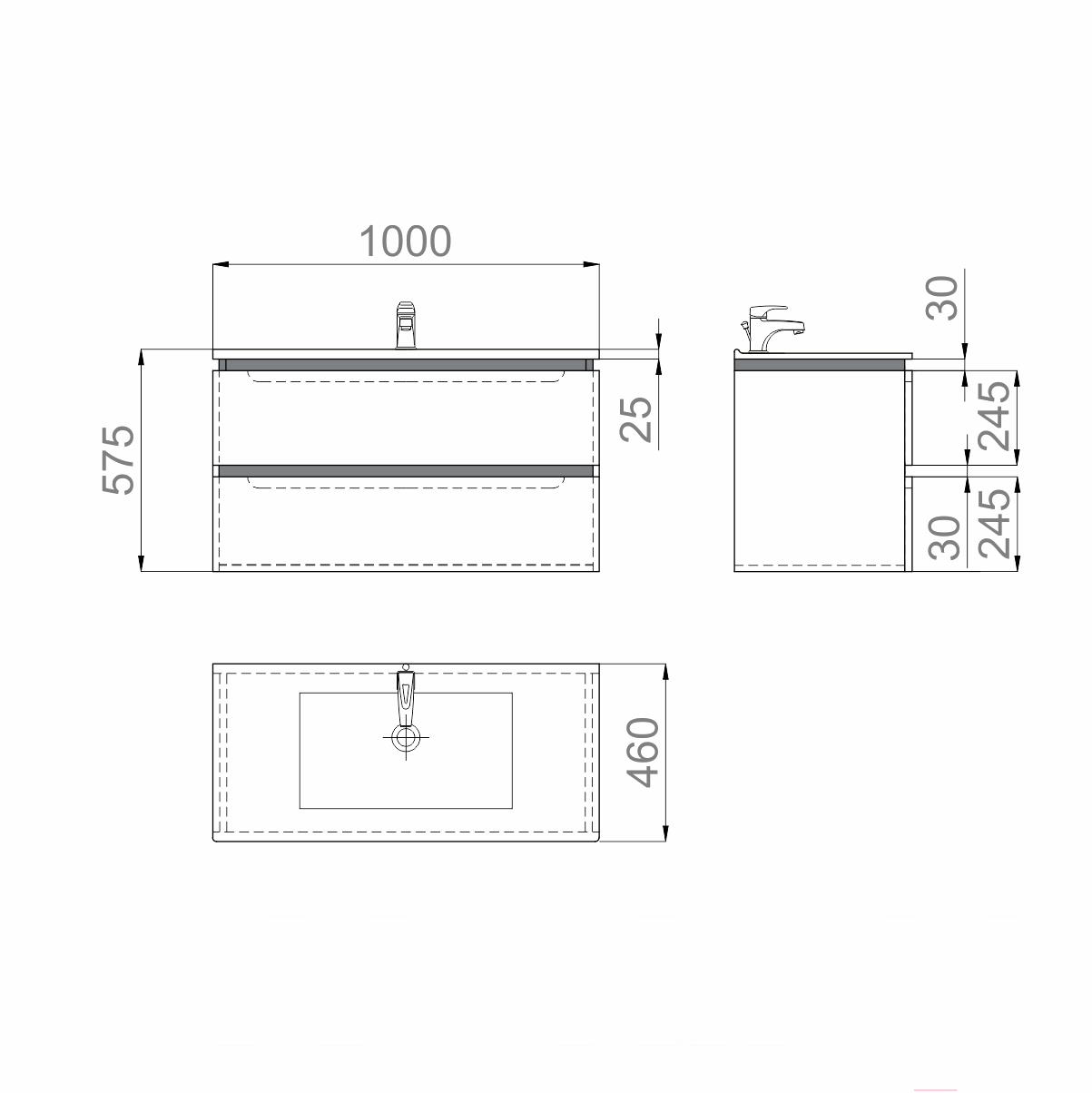 

Тумба с умывальником Sanwerk Amata Air 101 Клеа 2F [MV0000798], Amata Air 101 Клеа 2F