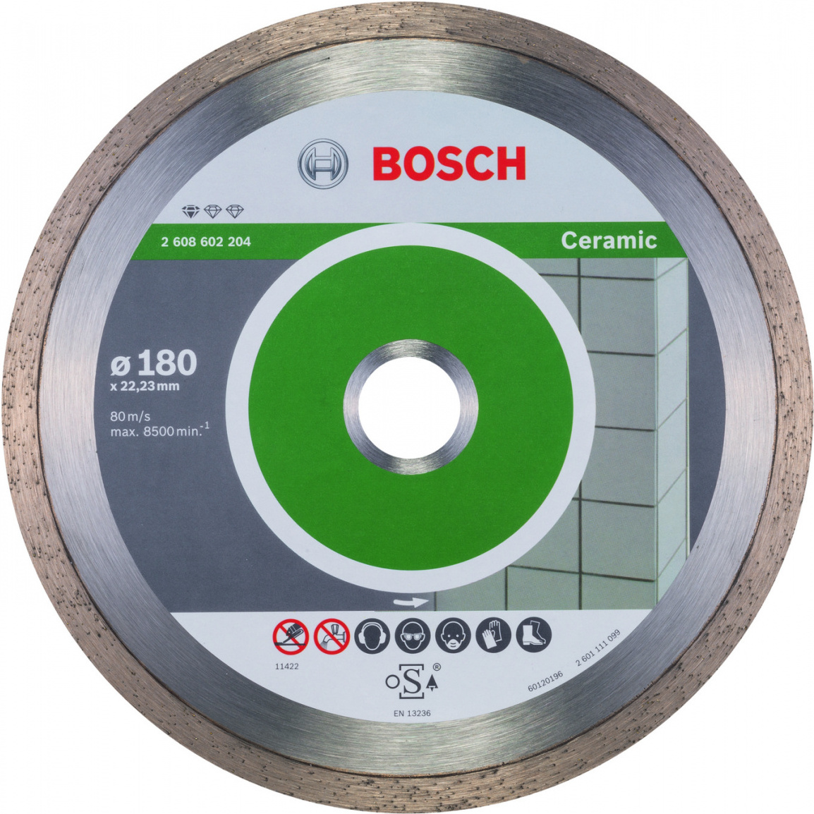 

Оснастка для электроинструмента Bosch 180х22 мм Standard for Ceramic (2608602204), Bosch 180х22 мм Standard for Ceramic 2608602204