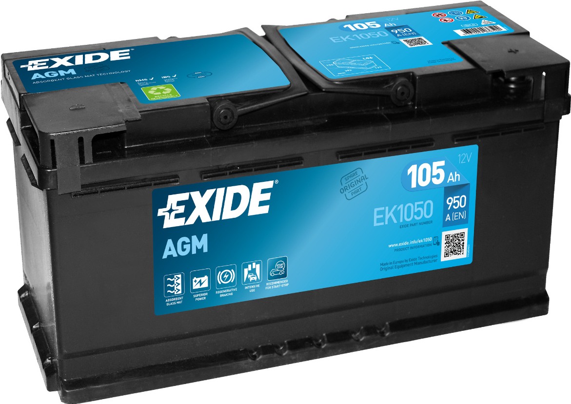 

Аккумулятор Exide Start-Stop AGM EK1050 105 А/ч