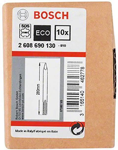 

Пикообразное зубило Bosch SDS-max 280мм 10шт [2.608.690.130], Пикообразное зубило Bosch SDS-max 280мм 10шт 2.608.690.130
