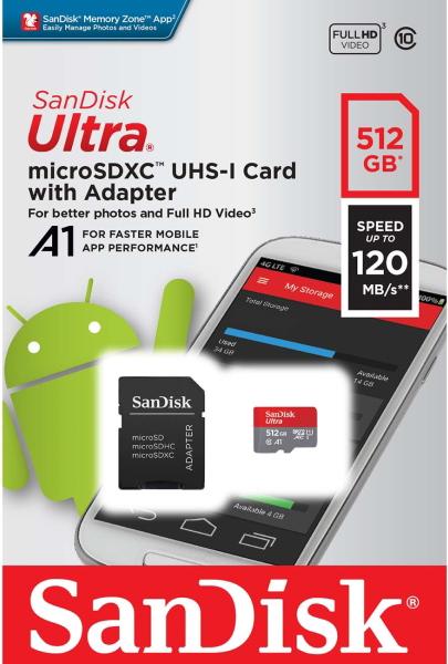 

Карта памяти SanDisk MICRO SDXC 512GB [SDSQUA4-512G-GN6MA], MICRO SDXC 512GB