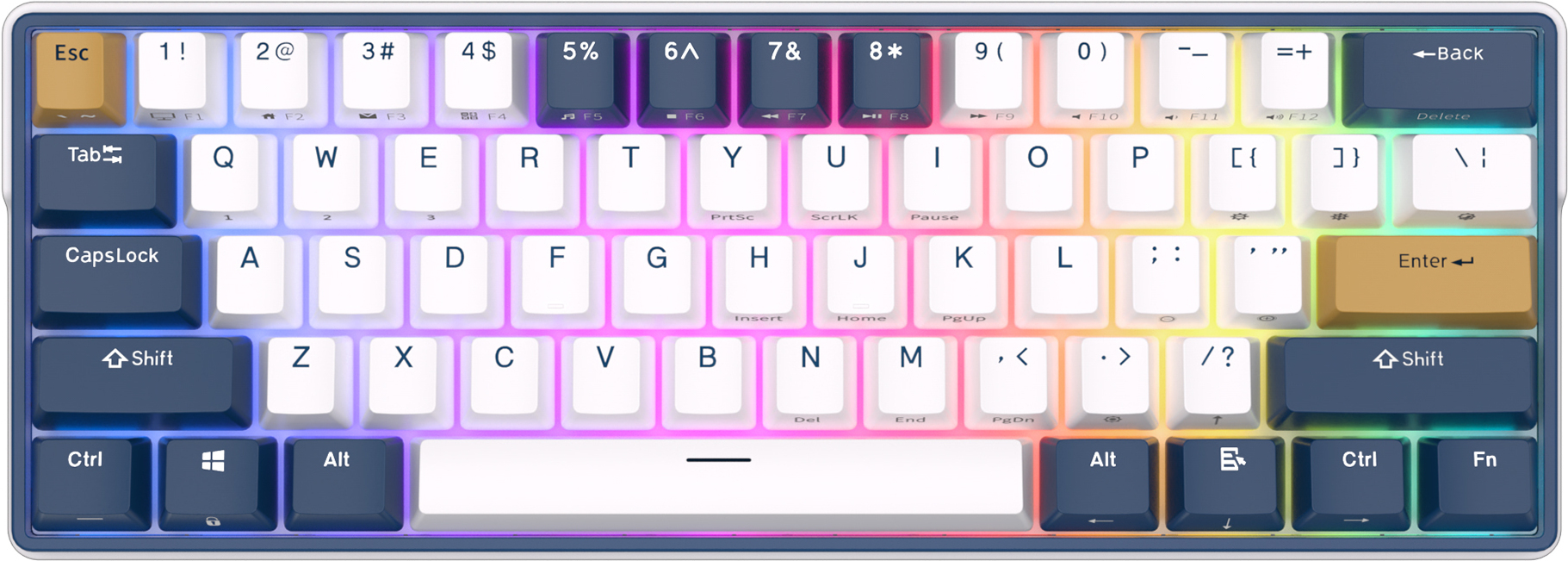 

Беспроводная клавиатура Royal Kludge RK61 Plus White (USB/2.4 GHz/Bluetoth, RGB, Hot Swap, Brown switch)