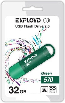 

Usb flash Exployd 570 32Gb зеленый, 570 32Gb