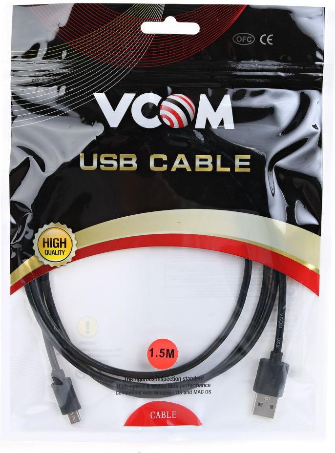 

Кабель USB2.0 Vcom VUS6945-1.5M черный