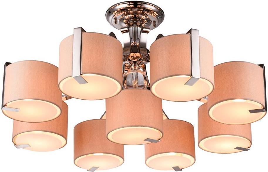 

Люстра на штанге NEWPORT D86*H45 cm E14 9*60W Nickel Clear crystal Shade beige [31309/C], D86*H45 cm E14 9*60W