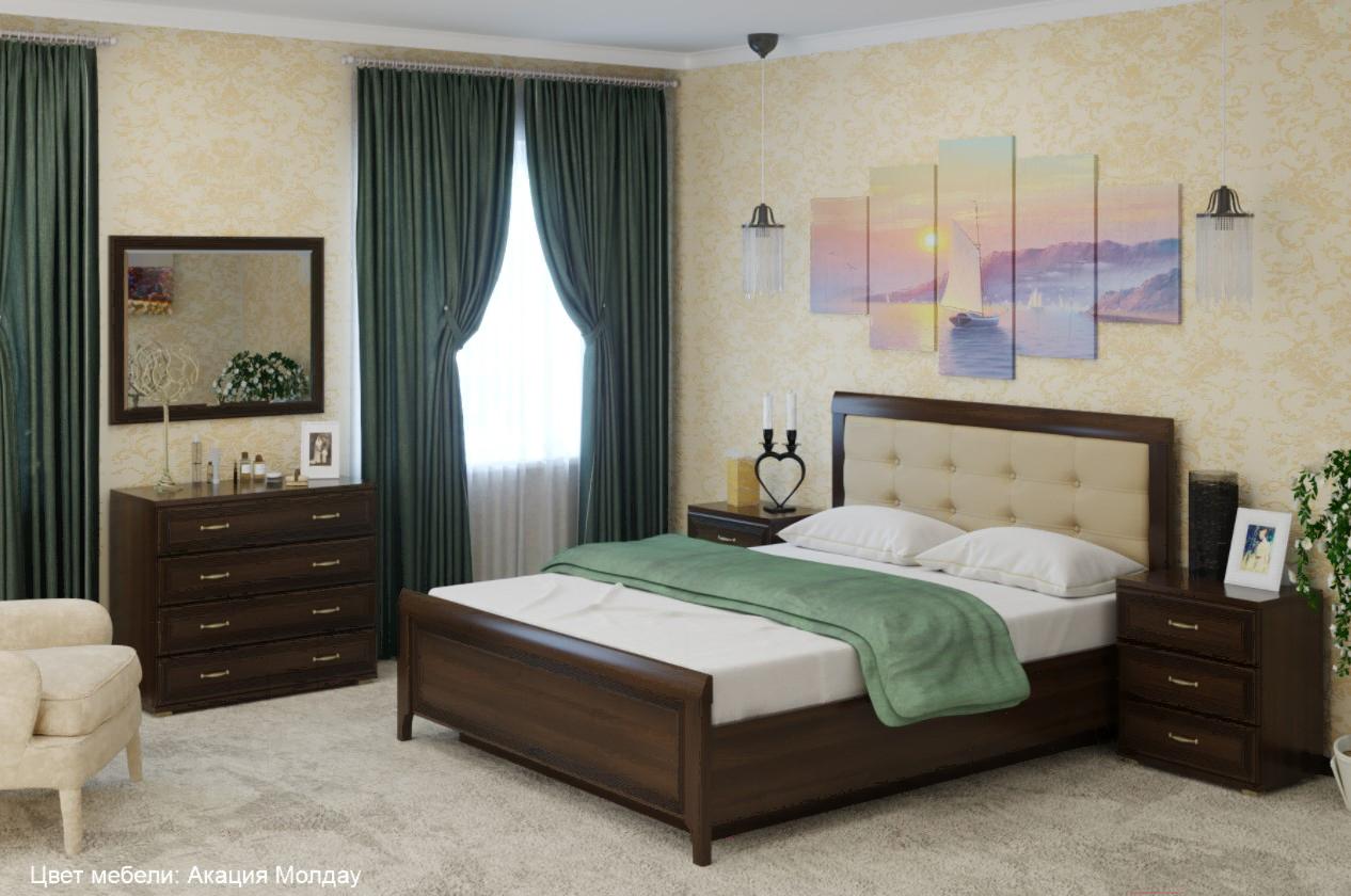 

Кровать Лером Карина КР-1031-АТ 120x200 акация молдау, Карина КР-1031-АТ 120x200