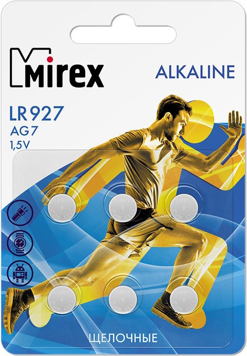 

Батарейка Mirex AG7/LR927 [23702-LR927-E6], Батарейка Mirex AG7/LR927 23702-LR927-E6