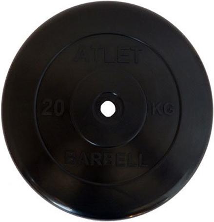 

Диск для штанги MB Barbell 26 мм 20 кг Atlet черный, 26 мм 20 кг Atlet
