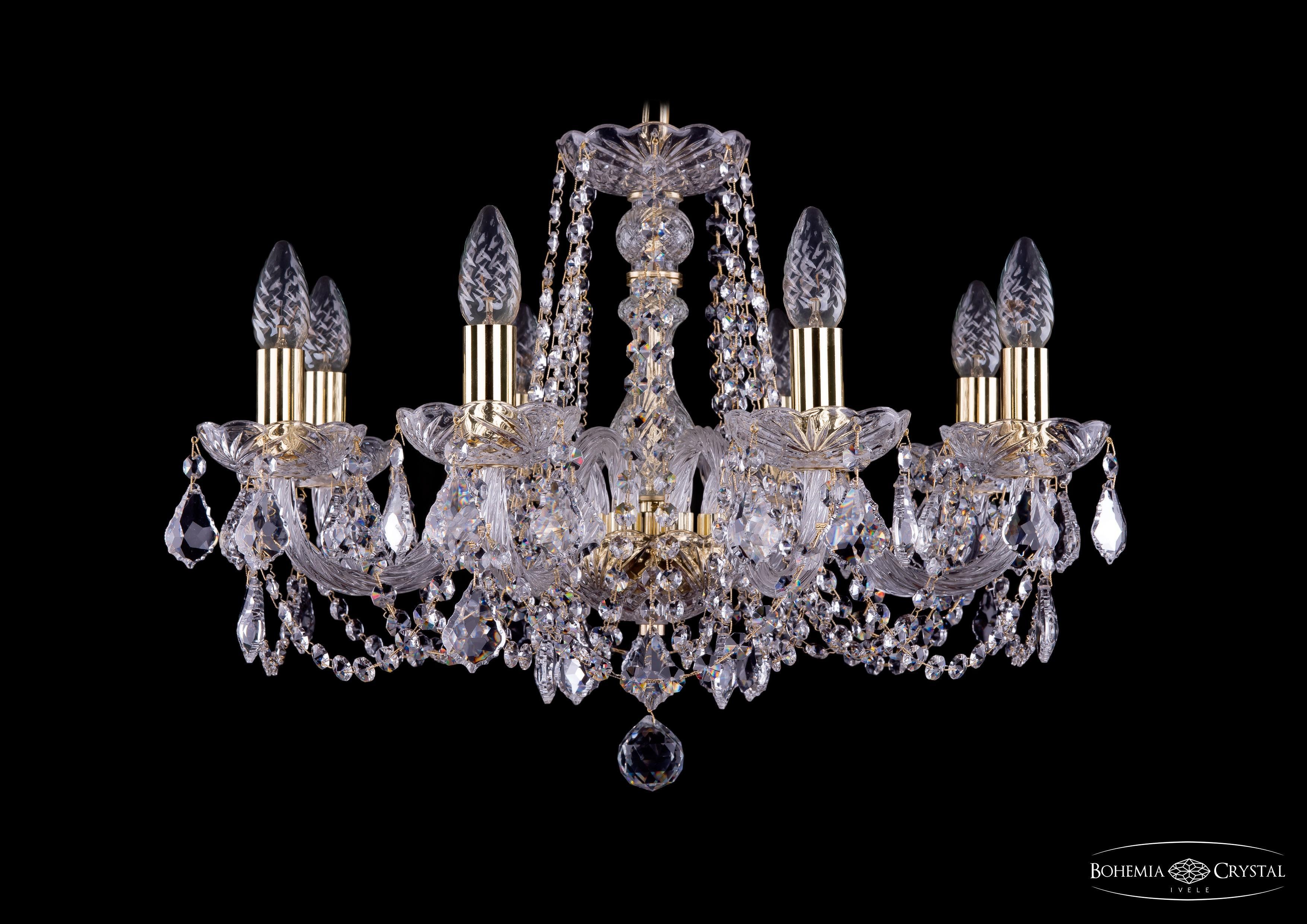 

Подвесная люстра Bohemia Ivele Crystal 1402/8/195/G/Leafs