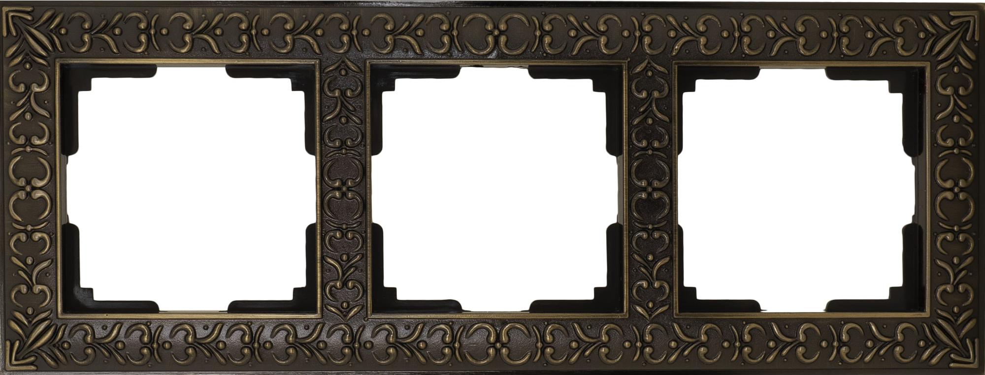 

Рамка для выключателя и розетки Werkel Antik 3 поста WL07-Frame-03 бронза [a029840], Antik 3 поста WL07-Frame-03