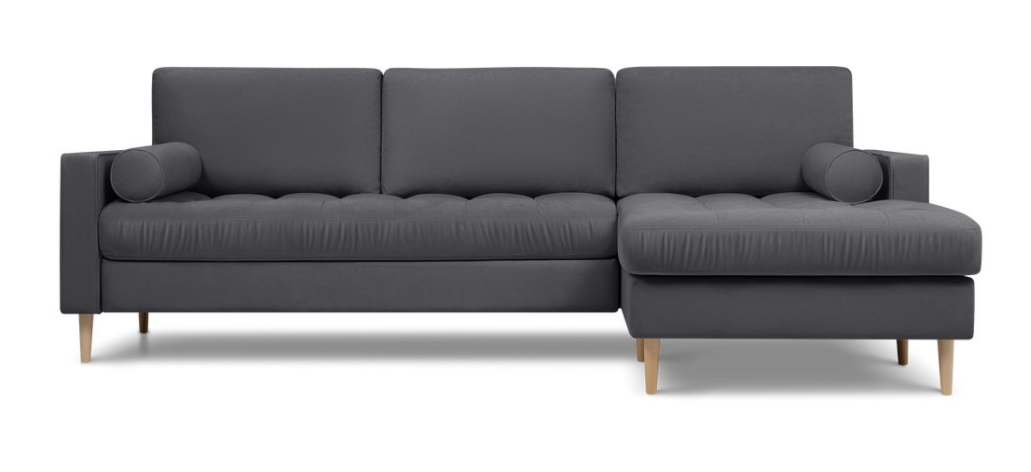 

Угловой диван Woodcraft Плэнтис Velvet Grafit серый 161940, Плэнтис