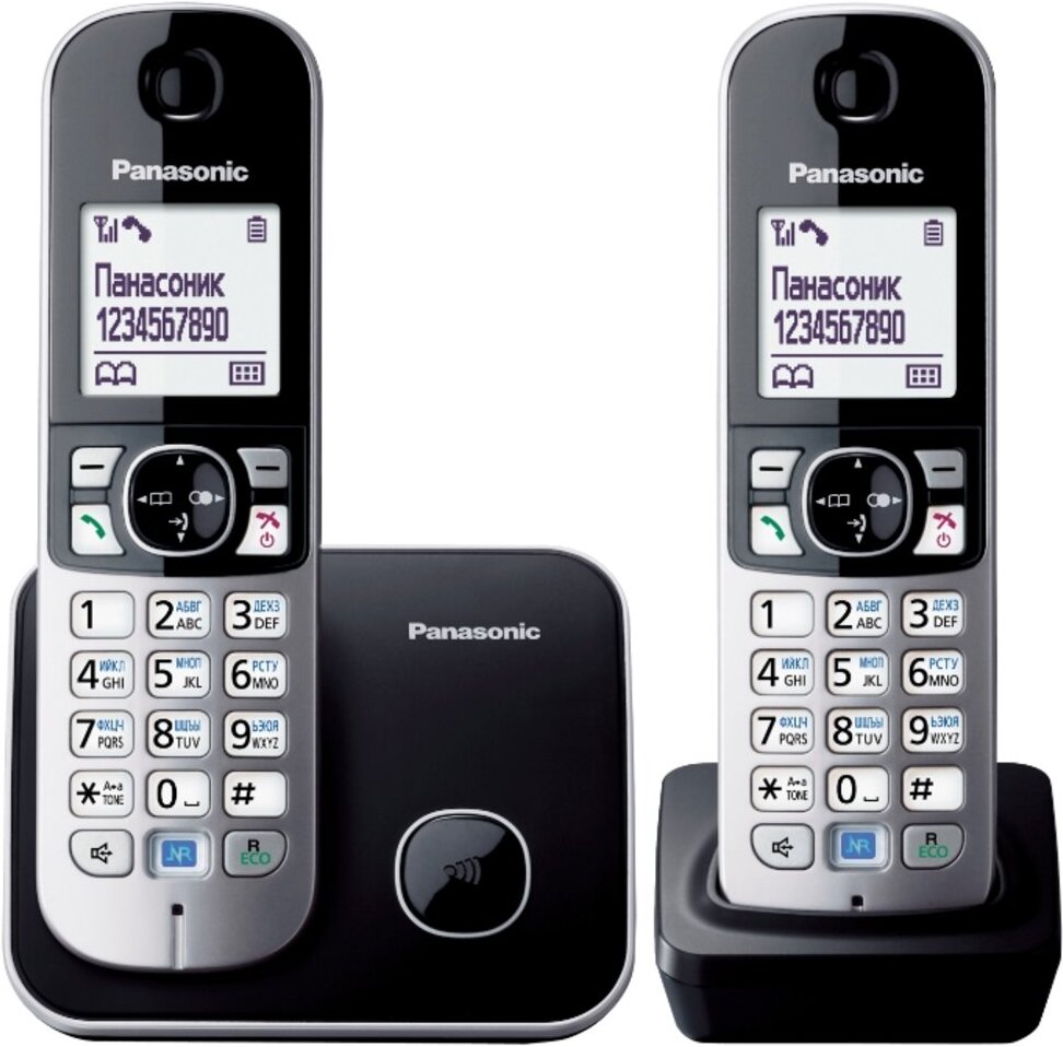 

Panasonic Dect KX-TG6812RU Черный (труб. в компл.:2шт), Р/Телефон Dect Panasonic KX-TG6812RU черный