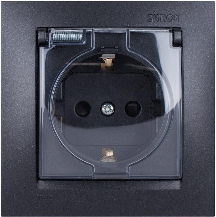

Розетка Simon 1590450-038 (графит), Розетка Simon Розетка 1590450-038 графит