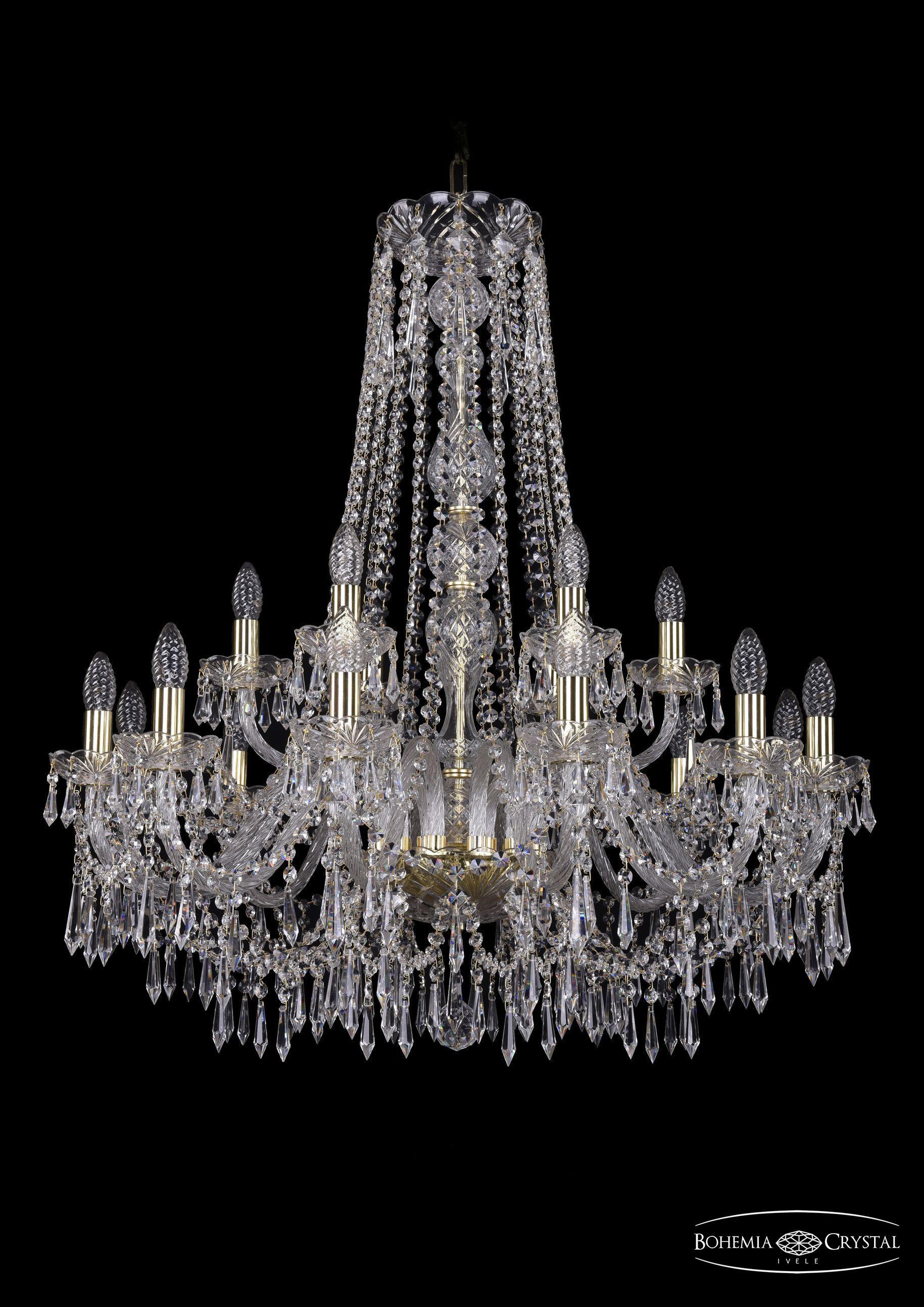 

Подвесная люстра Bohemia Ivele Crystal 1403/12+6/300/h-95/G