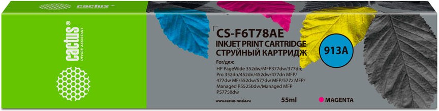

Картридж струйный CACTUS CS-F6T78AE 913A пурпурный