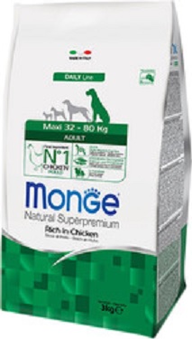 

Корм для собак Monge Daily Maxi Adult Rich in Chicken 3кг, Daily Maxi Adult Rich in Chicken 3кг