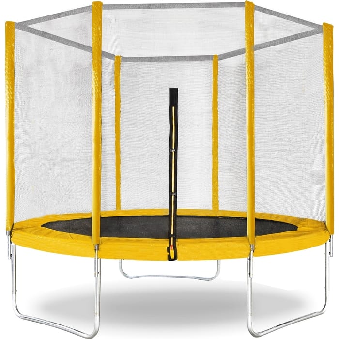 

Батут KMC Trampoline 8 ft-244 см желтый с защитной сеткой, Trampoline 8 диаметр 2,4 м