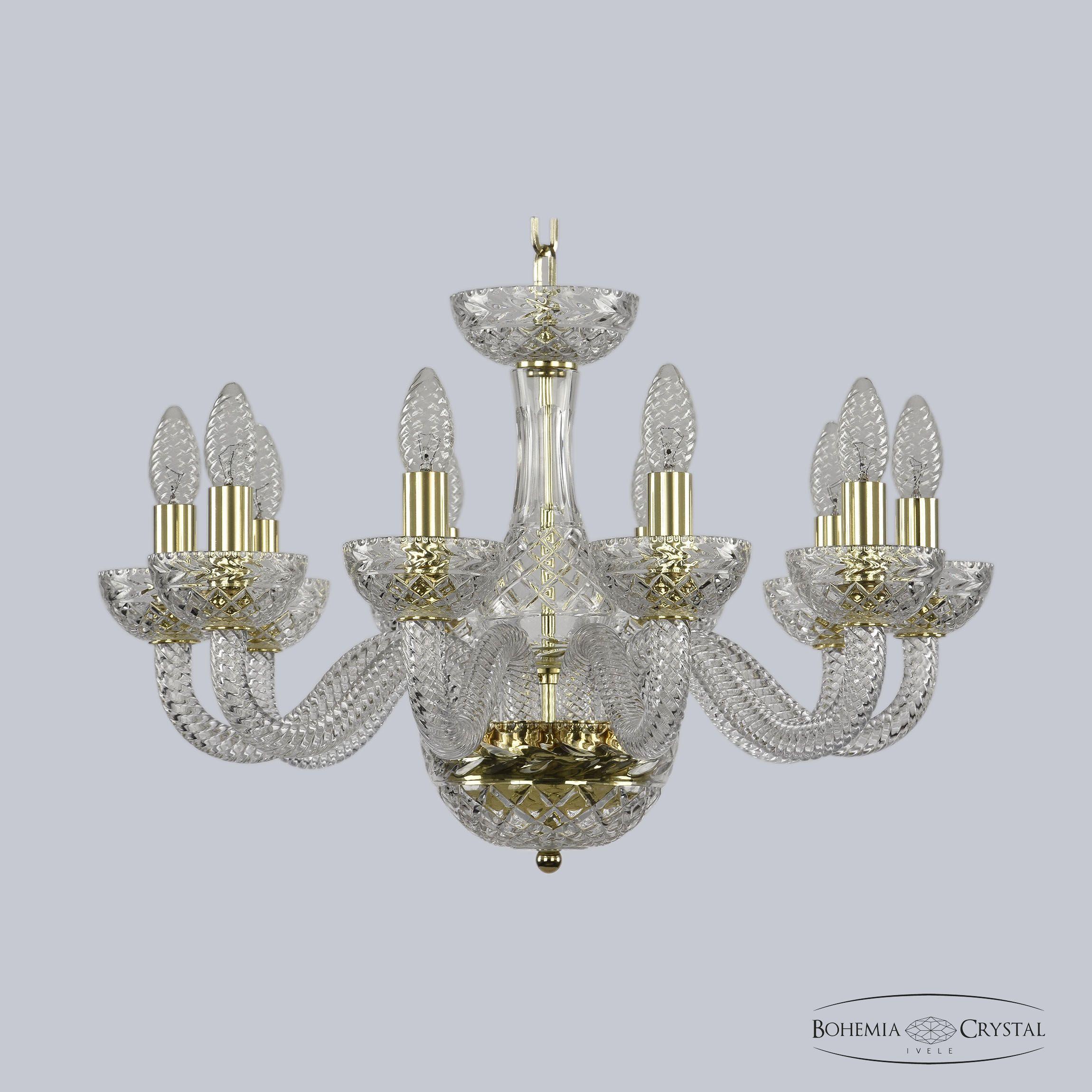 

Bohemia Ivele Crystal Люстра 1310/10/195 G Cl/Clear/M-1F, Подвесная люстра Bohemia Ivele Crystal Люстра 1310/10/195 G Cl/Clear/M-1F