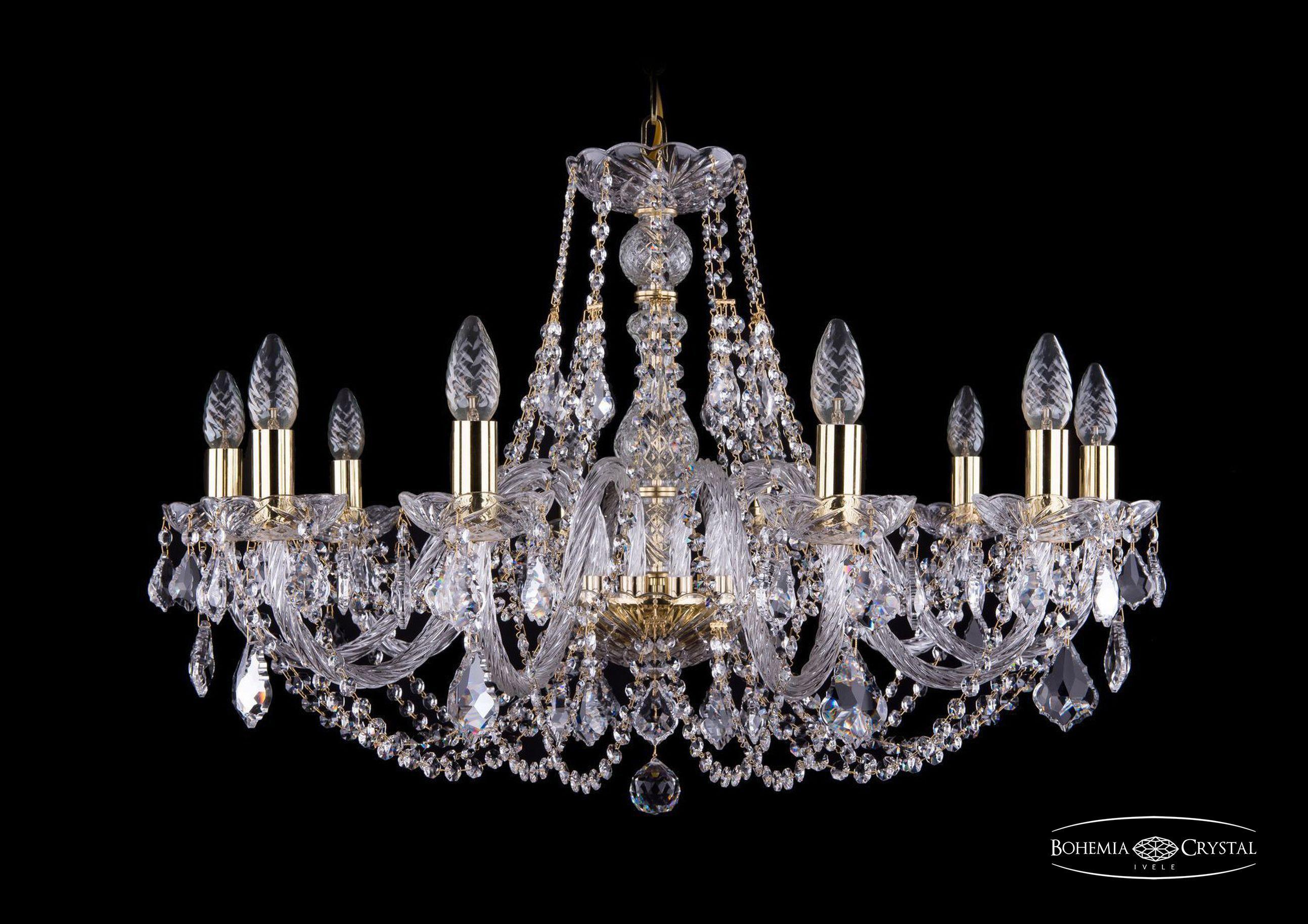 

Подвесная люстра Bohemia Ivele Crystal 1406/10/300/G/Leafs