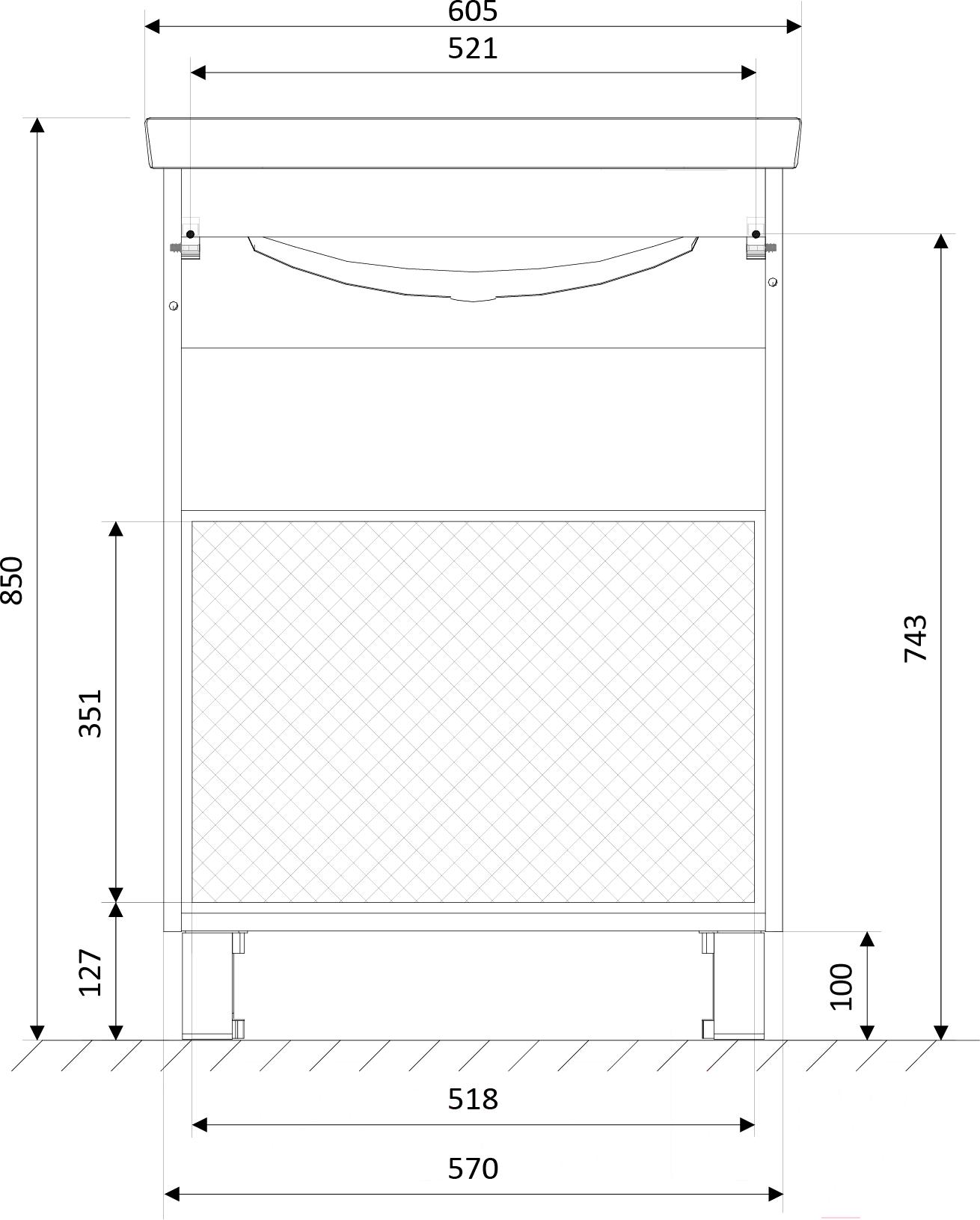 

Тумба под умывальник 1Марка Aris 60Н [У76053], Тумба под умывальник 1Марка Aris 60Н У76053