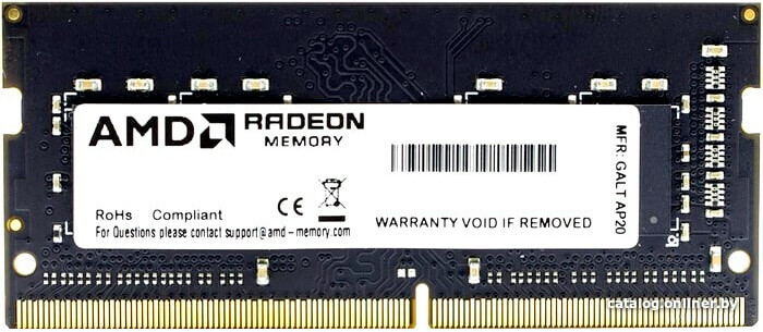 

Оперативная память AMD 16GB DDR4 3200 SO DIMM [R9416G3206S2S-UO], Оперативная память AMD Radeon R9 Gamers Series 16GB SODIMM PC4-26700 (R9416G3206S2S-UO)