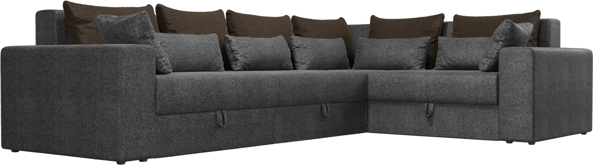 

Угловой диван Mebelico Мэдисон Long 92 правый рогожка серый+коричневый+серый