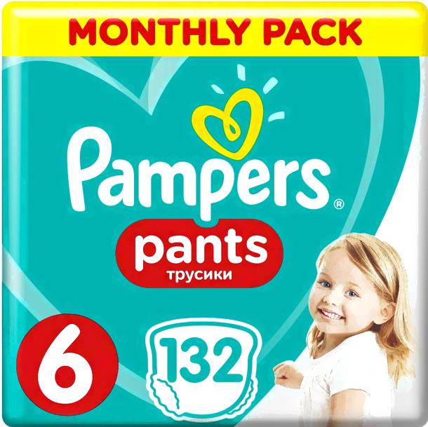

Подгузники-трусики Pampers Pants 6 (132шт), Pants 6 132шт