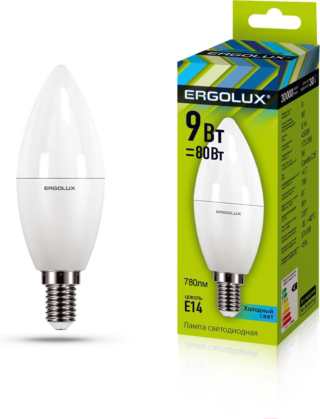 

Лампочка Ergolux LED-C35-9W-E14-4K, LED-C35-9W-E14-4K