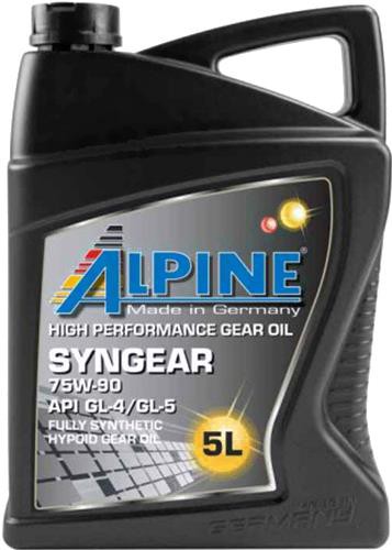 

Трансмиссионное масло Alpine Syngear 75W90 5л [0100742], Трансмиссионное масло Alpine Syngear 75W90 5л 0100742