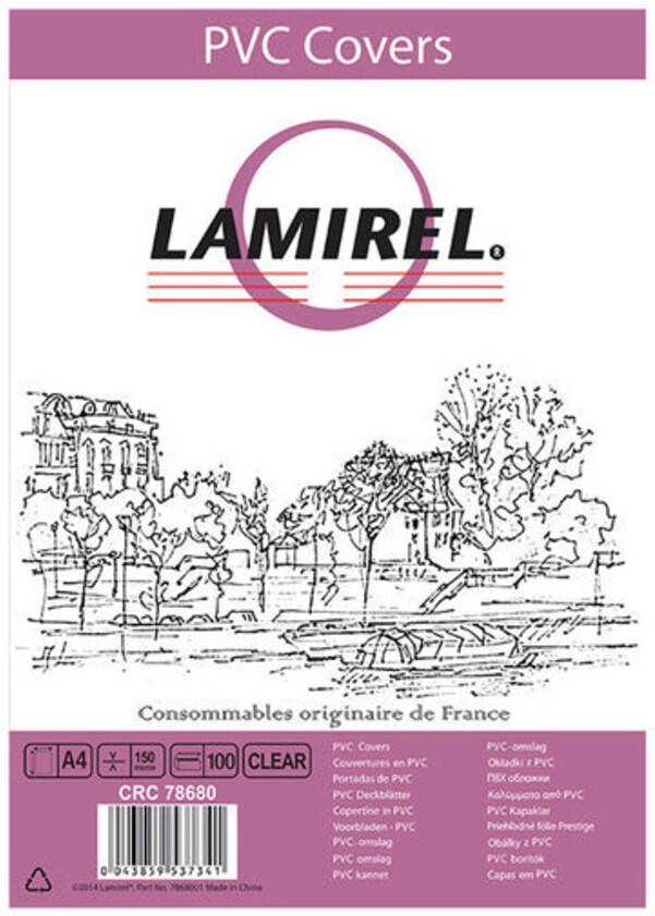 

Обложка для переплета Lamirel Transparent A4 150мкм 100 шт [LA-78680], Пластиковая обложка для переплета Lamirel LA-78680 A4 (прозрачный, 100 шт)