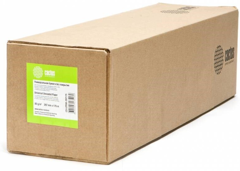 

Офисная бумага CACTUS инженерная 297мм x 175 м [CS-LFP80-297175], Бумага Cactus Инженерная бумага 297 мм x 175 м CS-LFP80-297175
