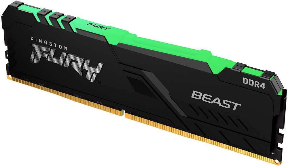 

Оперативная память Kingston FURY Beast RGB 16GB DDR4 PC4-25600 (KF432C16BB1A/16), Память Kingston KF432C16BB1A/16 (CL-16)