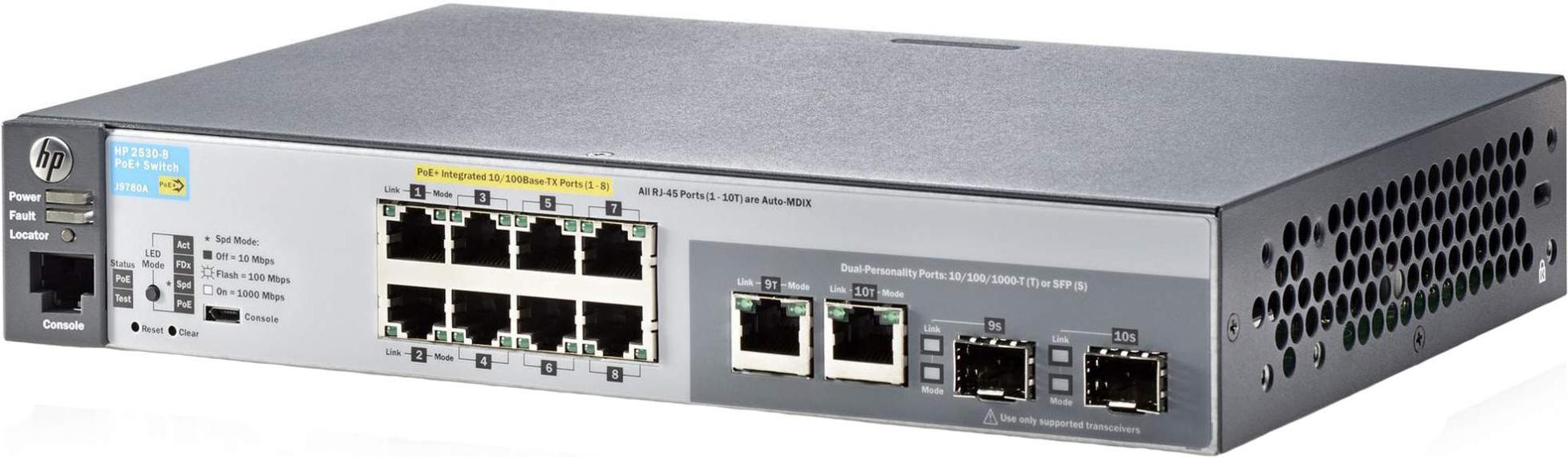 

Коммутатор HP 2530-8-PoE+ (J9780A), 2530-8-PoE+