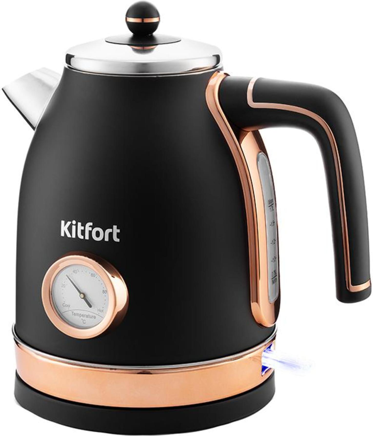 

Электрочайник Kitfort КТ-6102-2 черный с золотом, КТ-6102-2