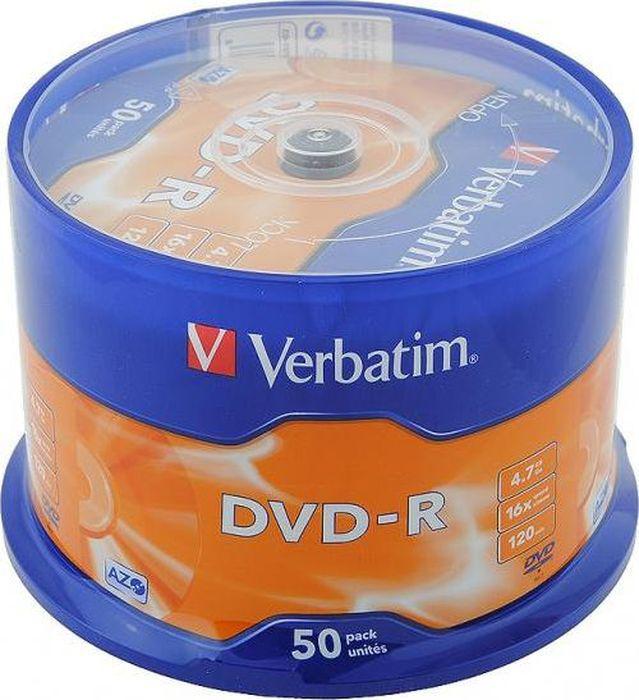 

Оптический диск Verbatim DVD-R 4.7Gb 16x Cake Box 50 шт [43731], DVD-R 4.7Gb 16x Cake Box 50 шт