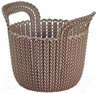 

Ящик (корзина, чехол) для хранения Curver Корзина Knit XS 03671-X59-00 темно-коричневый [226398], Knit XS