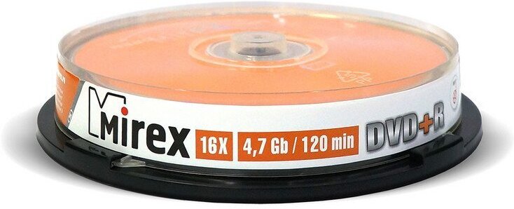 

Оптический диск Mirex DVD+R 10 шт (UL130013A1L)