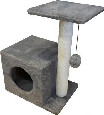

Когтеточка Cat House Комплекс для кошек c боковой полкой 0.58 хлопок серый