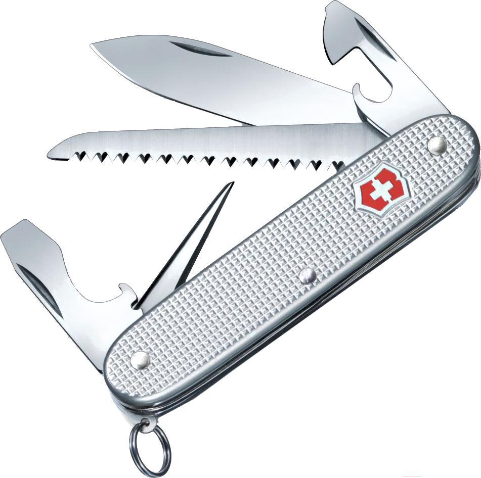 

Туристический нож Victorinox Farmer Alox 9 функций карт. коробка серебристый [0.8241.26], Farmer Alox 9 функций карт. коробка